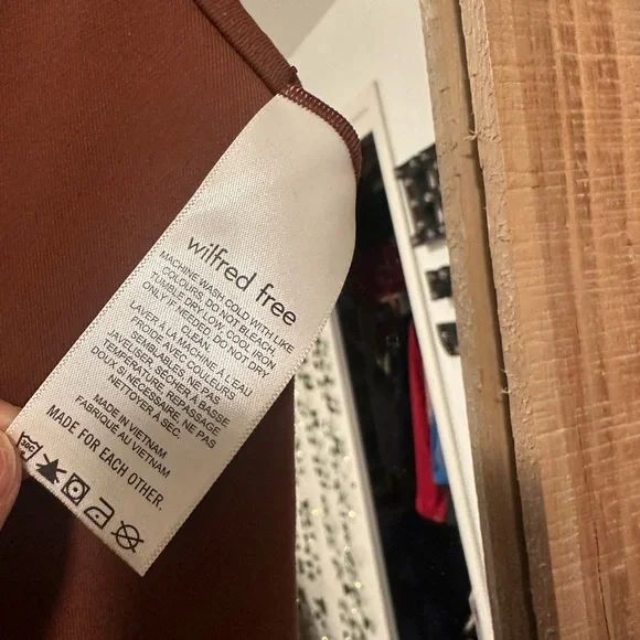 Wilfred Free Divinity Flare Jumpsuit Cognac XS NWT - Picture 3 of 7